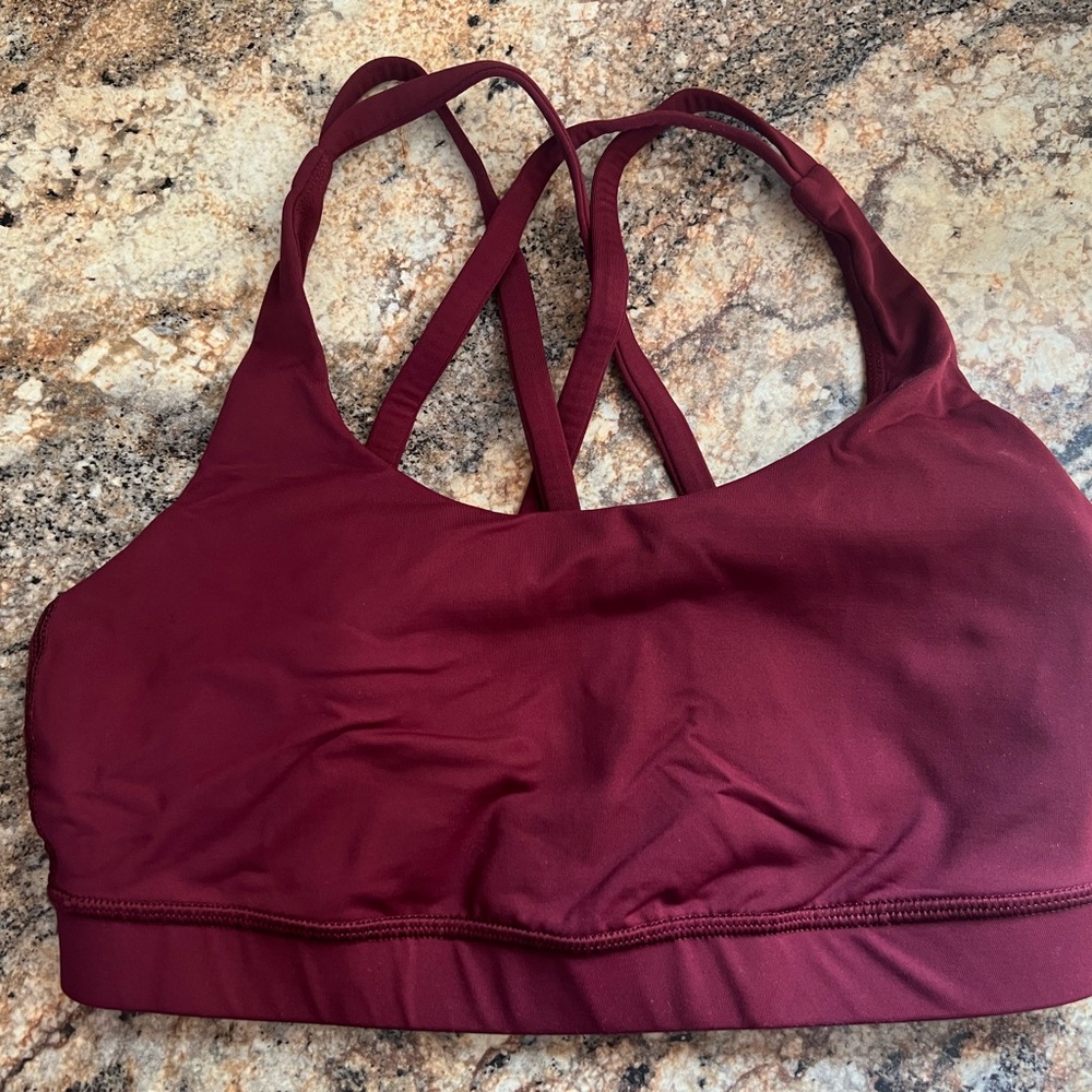Women's Burgundy Sports Bra - energy